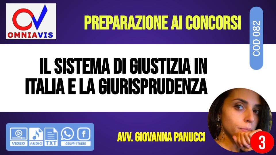 Lezione 3 - Il sistema di giustizia in Italia e la giurisprudenza [2 ore formative] (PANUCCI)