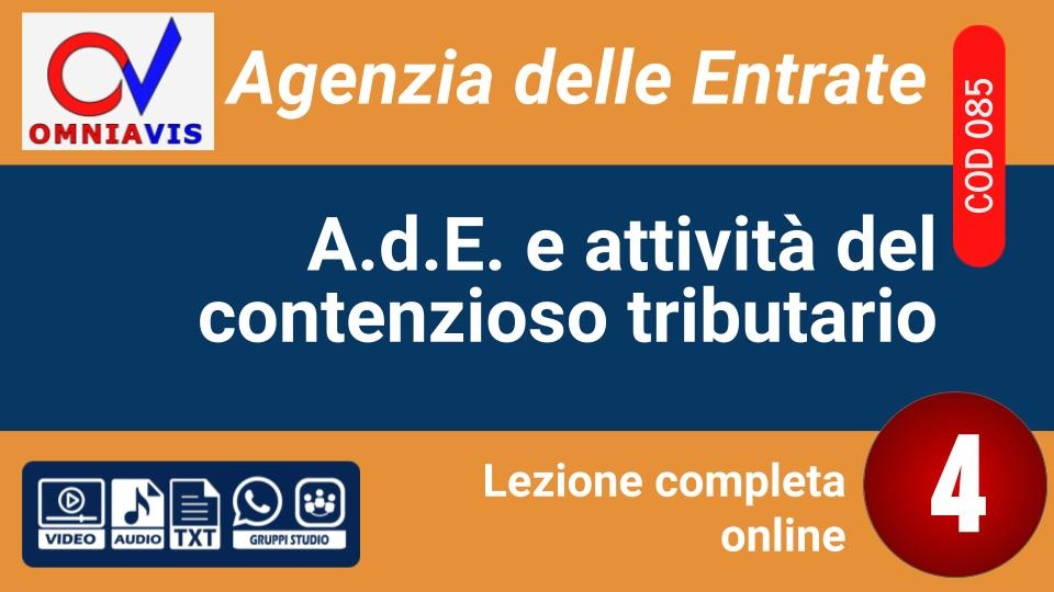 Lezione 4 - Attività del contenzioso tributario [2 ore formative] (D'AMORE)