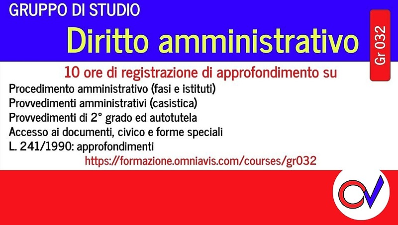 Gruppo di studio DIRITTO AMMINISTRATIVO