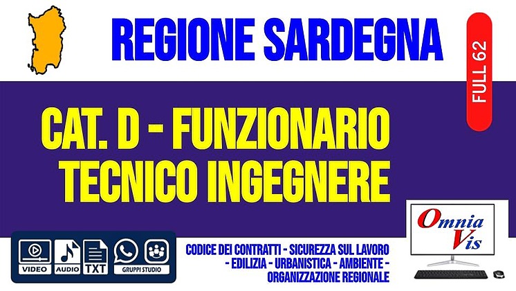 Regione Sardegna - Funzionario tecnico ingegnere cat. D