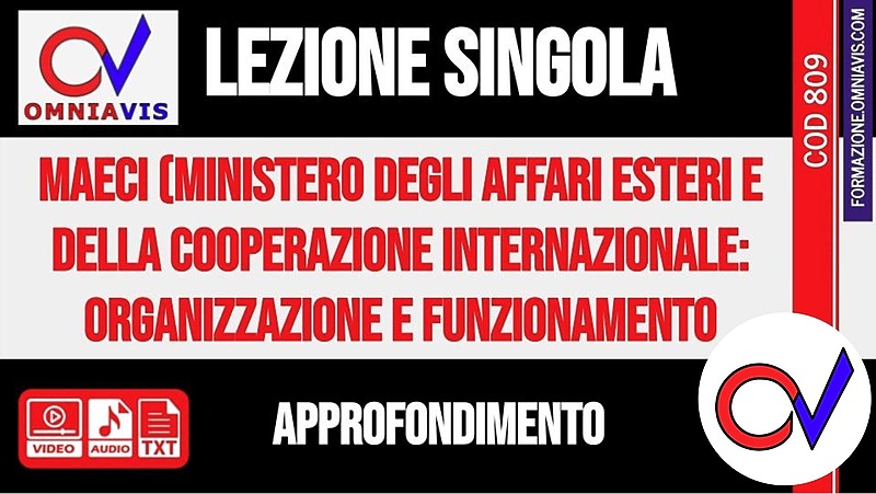 MAECI (Ministero degli Affari Esteri e della Cooperazione Internazionale): organizzazione e funzionamento (CHIARELLI)