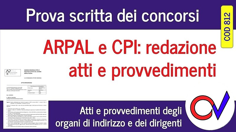 ARPAL e CPI: redazione atti e provvedimenti (CHIARELLI)