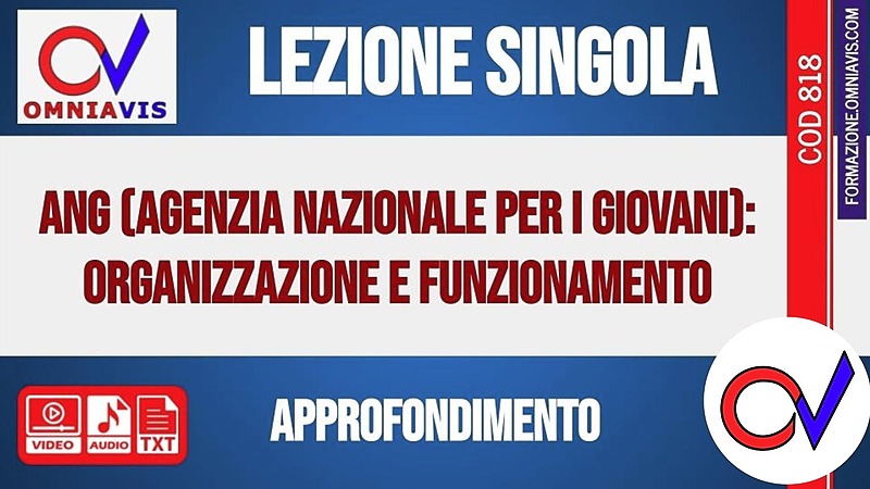 ANG (Agenzia Nazionale per i Giovani): organizzazione e funzionamento [1 ora formativa] (CHIARELLI)