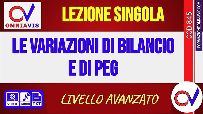 Le variazioni di bilancio e di PEG (CHIARELLI-BIANCHINI)