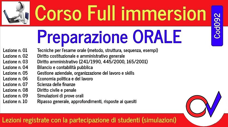ORALE: corso full immersion per la preparazione con simulazioni
