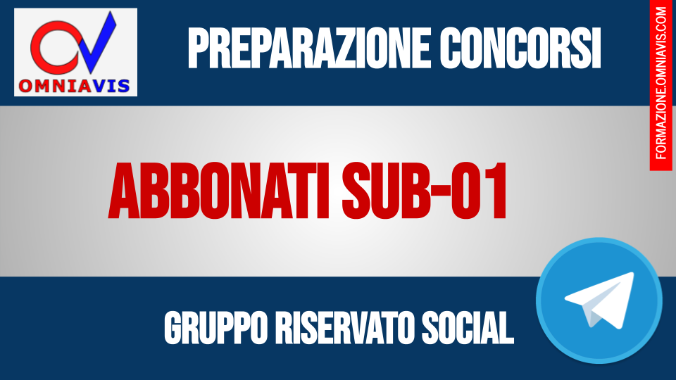 ABBONATI SUB01- GRUPPO RISERVATO SOCIAL TELEGRAM (no sostituzioni)