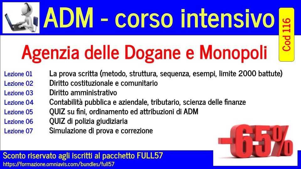 sconto del 65% per gli iscritti al pacchetto FULL57