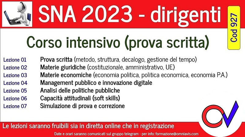Dirigenti SNA 2023 (corso intensivo)