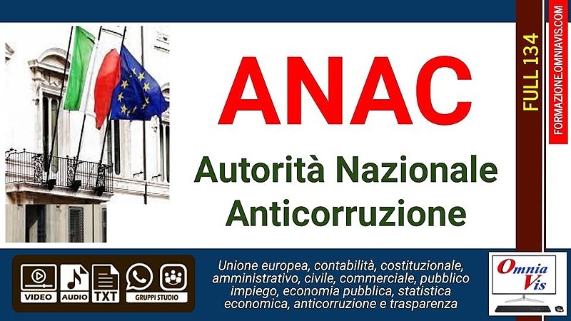 ANAC (Autorità Nazionale Anticorruzione): corso di formazione