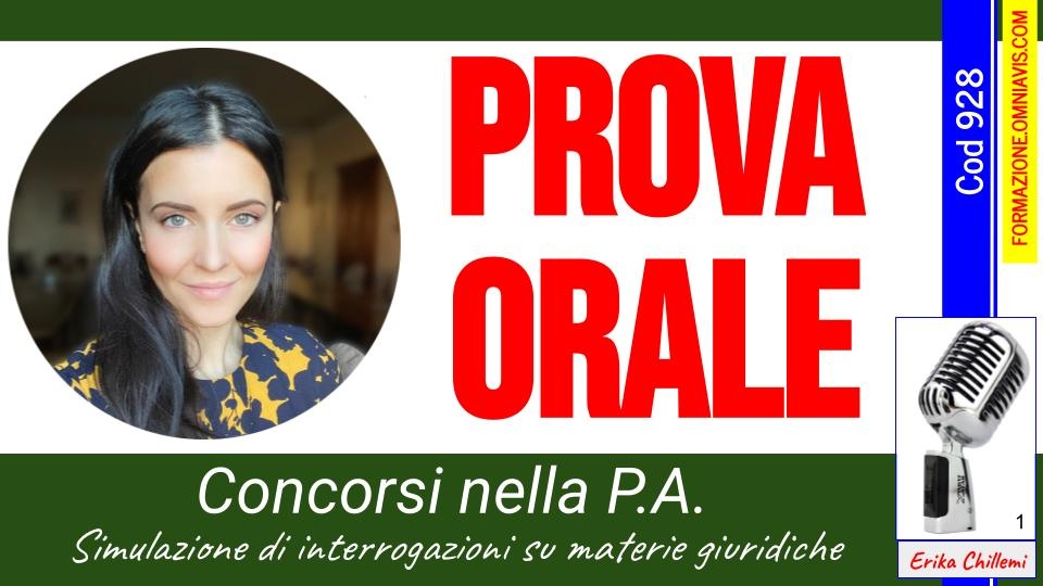 Simulazione della prova orale dei concorsi (audio-registrazioni) - parte 1 (CHILLEMI)