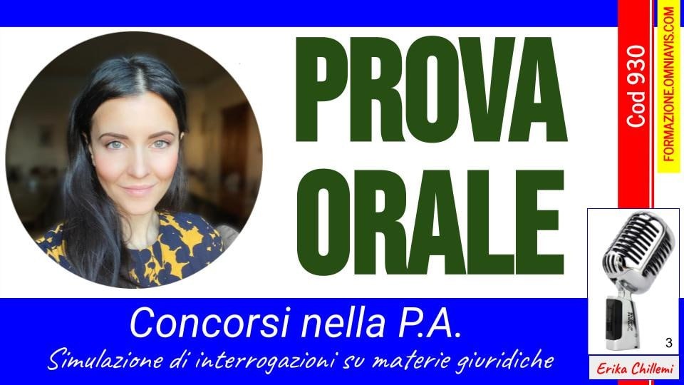 Simulazione della prova orale dei concorsi (audio-registrazioni)  - parte 3 (CHILLEMI)
