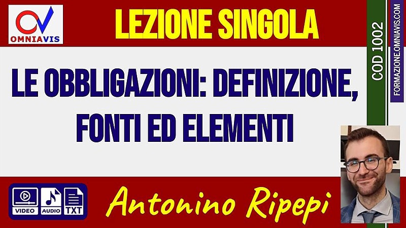 Le obbligazioni: definizione, fonti ed elementi [2 ore formative] (RIPEPI)