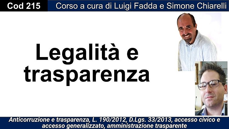 Cod215  Corso di legalità e trasparenza