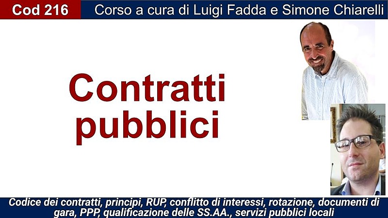 Corso di diritto dei contratti pubblici e servizi pubblici locali