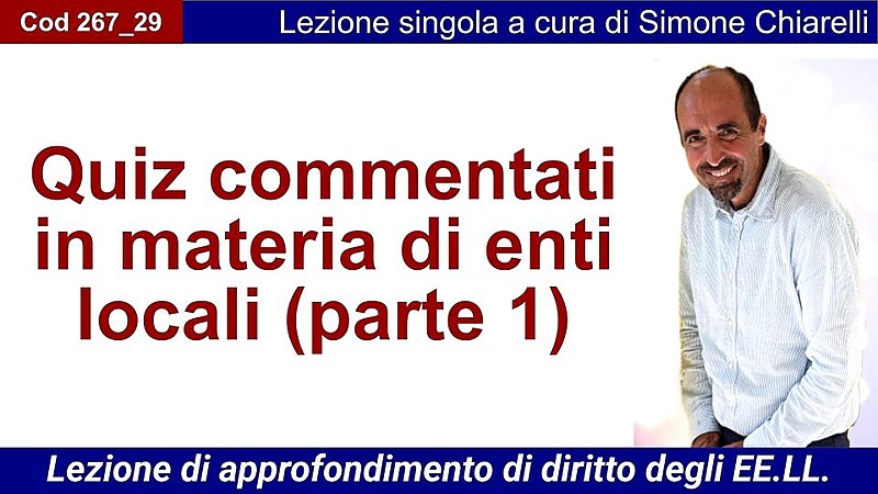 Quiz commentati in materia di enti locali (parte 1)