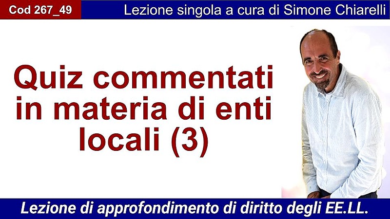 Quiz commentati in materia di enti locali (3)