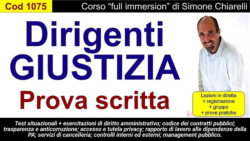 Dirigenti Ministero Giustizia: preparazione alla prova scritta (full immersion)