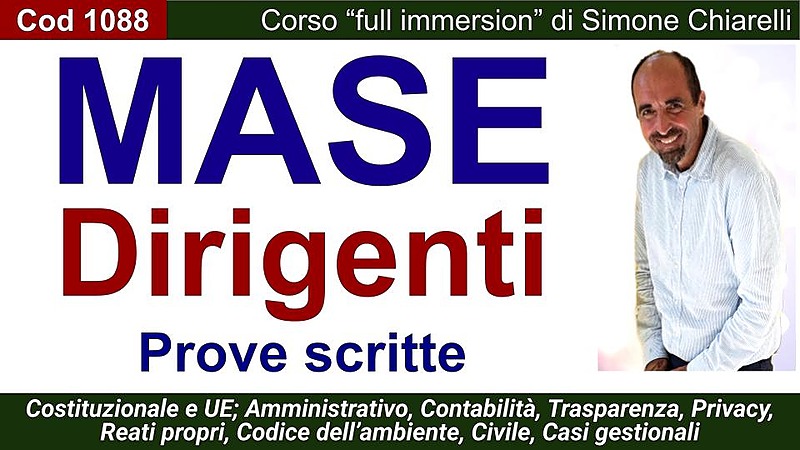 Dirigenti MASE (Ministero Ambiente): preparazione alla prova scritta (full immersion)