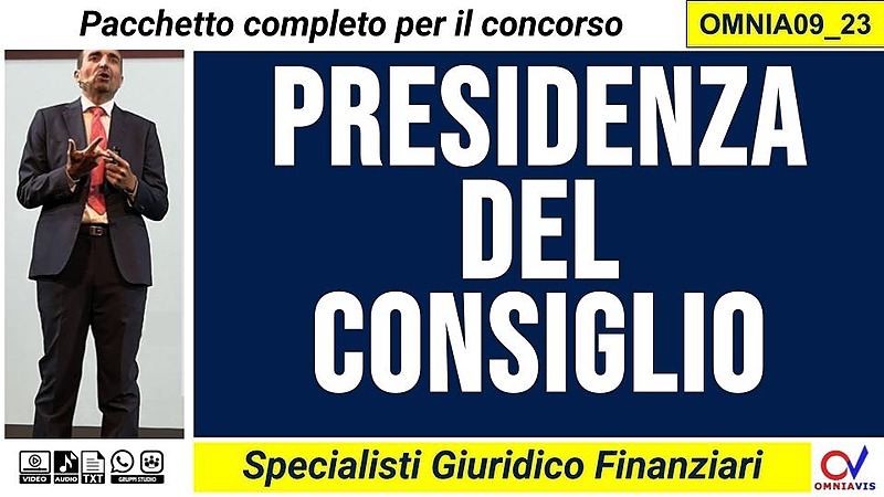 Presidenza del Consiglio (specialista giuridico finanziario)
