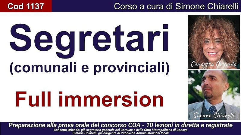 SEGRETARI GENERALI - Prova orale (Full immersion)