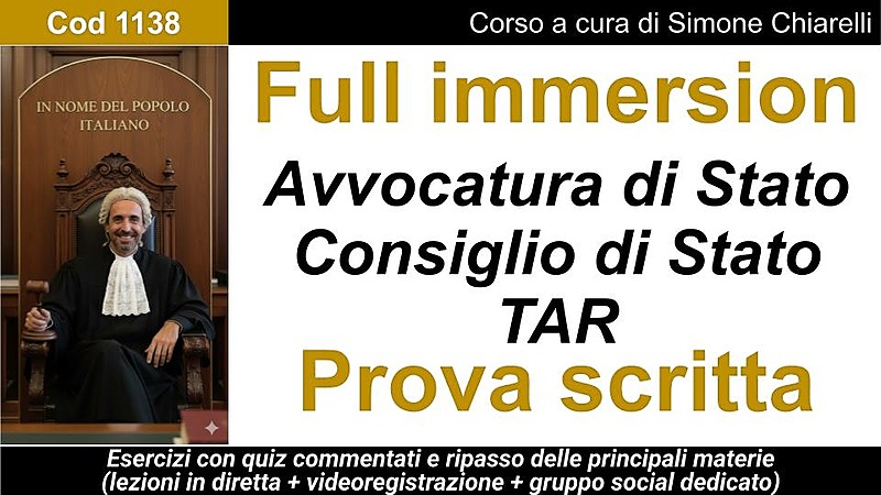 Avvocatura, Consiglio di Stato, TAR - prova scritta (full immersion)