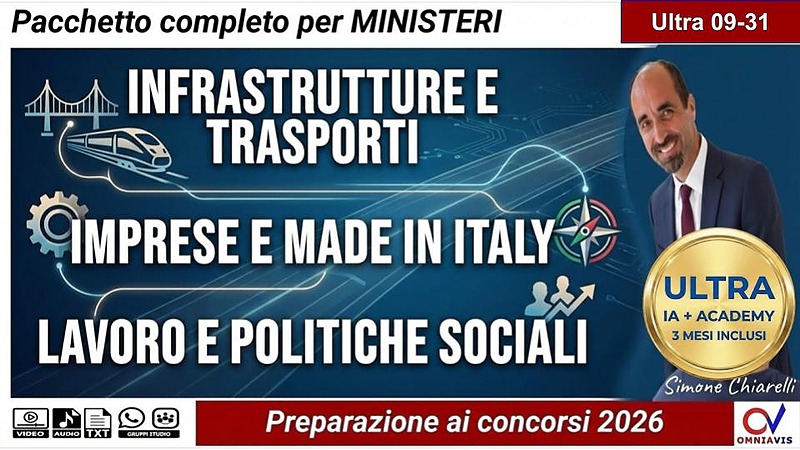 MINISTERI (MIT, Mimit, Lavoro): preparazione ai concorsi 2026