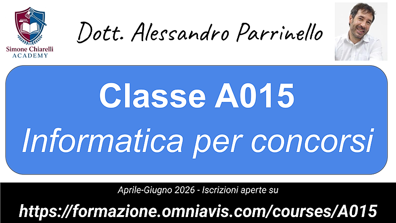 classe A015 - Informatica per concorsi [II Trimestre 2026]