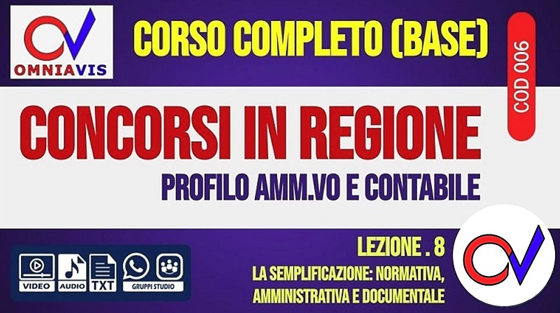 Regione - La semplificazione: normativa, amministrativa e documentale [2 ore formative] (CHIARELLI)