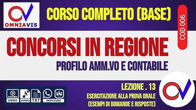 Regione - Esercitazione alla prova orale [2 ore formative] (CHIARELLI)
