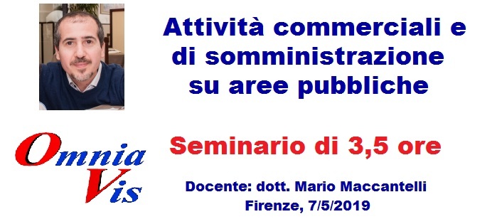 Attività commerciali e di somministrazione su aree pubbliche (21/11/2019 [3 ore formative]) (MACCANTELLI)