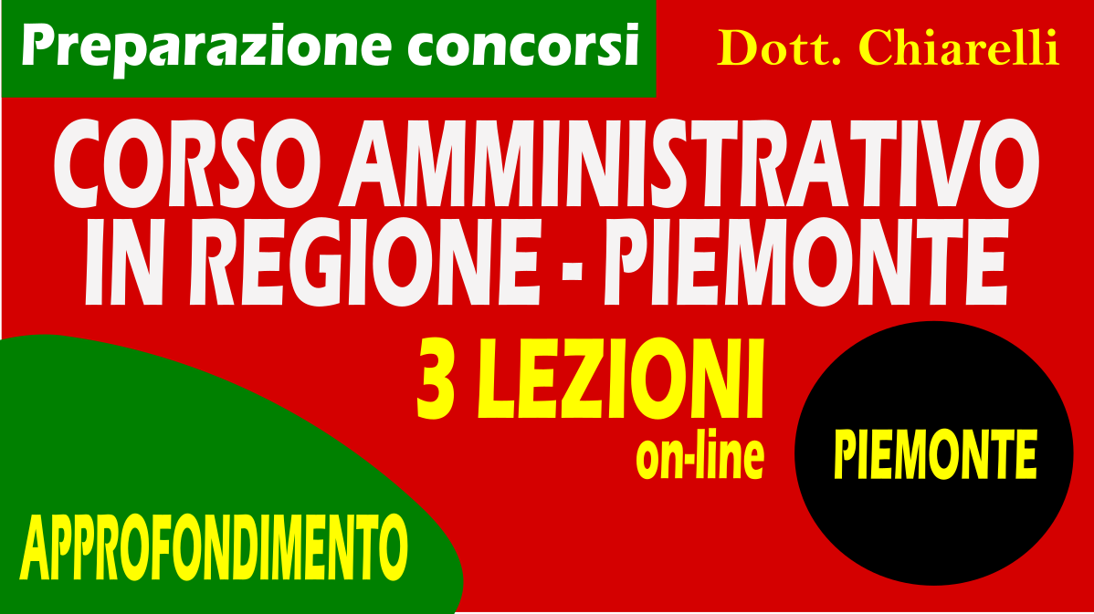 Corso per amministrativo per concorsi nella Regione PIEMONTE