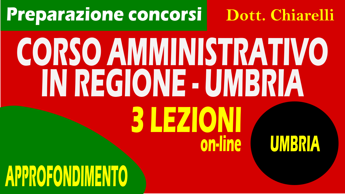Corso per amministrativo (C/D) per concorsi nella Regione UMBRIA
