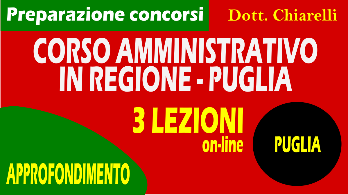 Corso per amministrativo (C/D) per concorsi nella Regione Puglia
