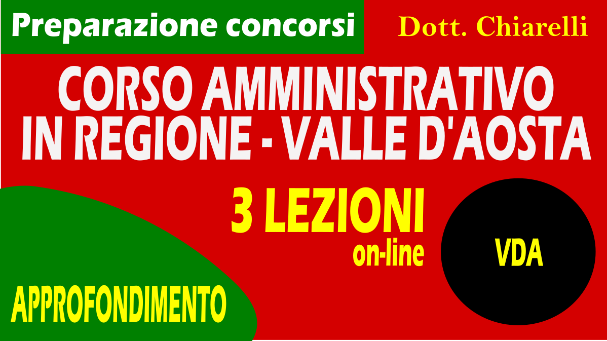 Corso per amministrativo (C/D) per concorsi nella Regione Valle D'Aosta