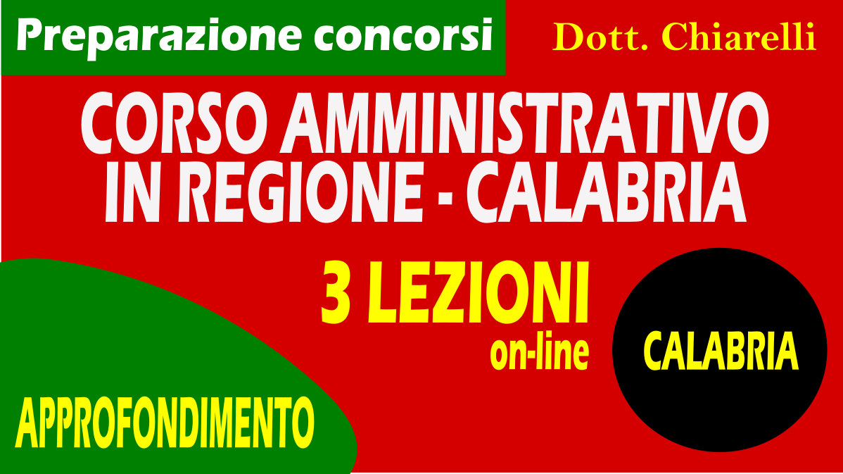 Corso per amministrativo (C/D) per concorsi nella Regione Calabria