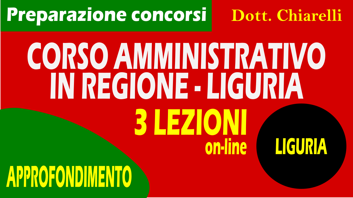 Corso per amministrativo (C/D) per concorsi nella Regione Liguria