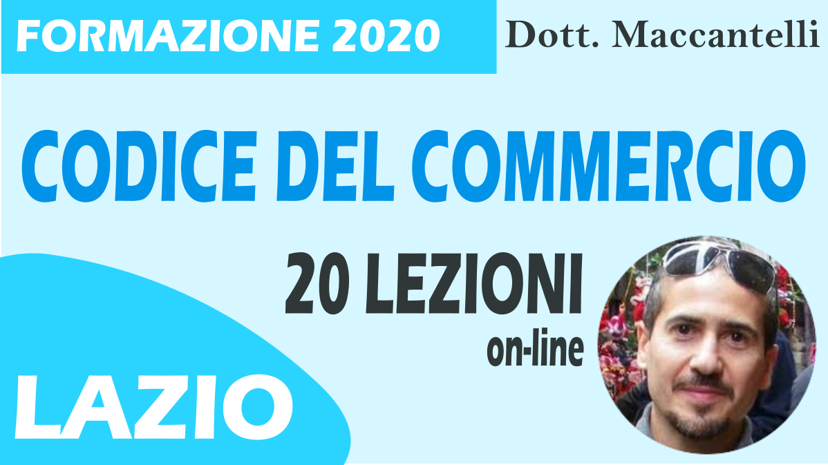 Corso di Formazione - Il nuovo Testo Unico del Commercio della Regione Lazio- LR 22/2019