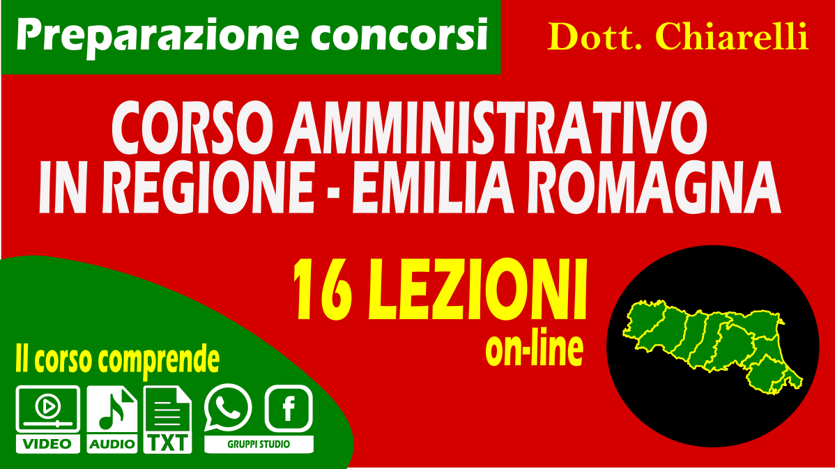 Corso concorsi per AMMINISTRATIVO IN REGIONE in Emilia Romagna