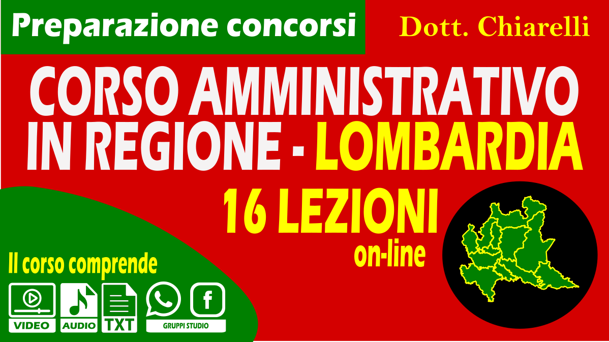 Corso concorsi per AMMINISTRATIVO IN REGIONE LOMBARDIA