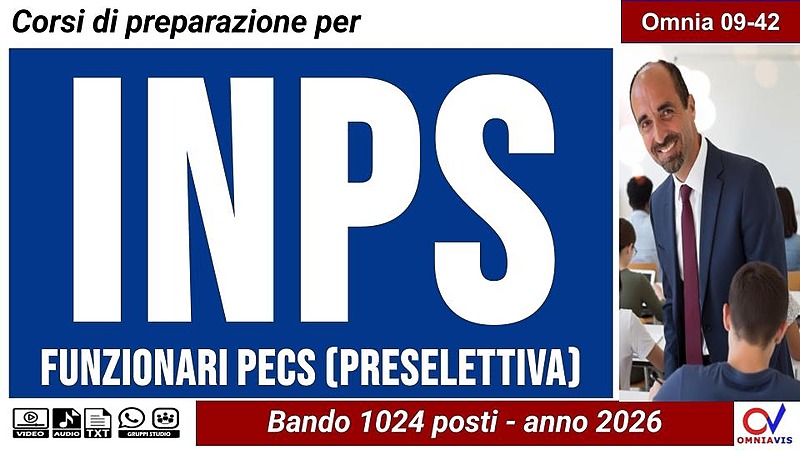 INPS funzionari (preselettiva) - Bando 1024 posti - anno 2026