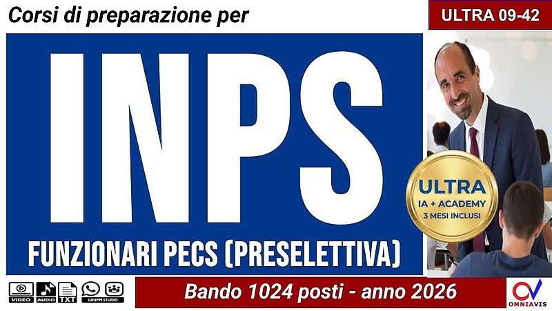 INPS funzionari (preselettiva) - Bando 1024 posti - anno 2026