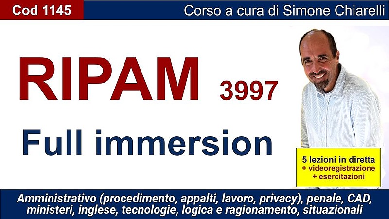 RIPAM 3997 posti: preparazione ai quiz (FULL IMMERSION)