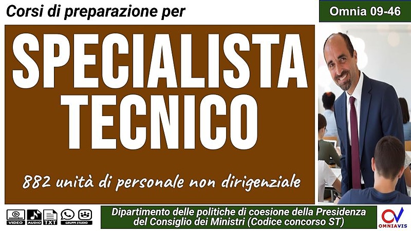 Specialista tecnico (882 posti Presidenza del Consiglio)