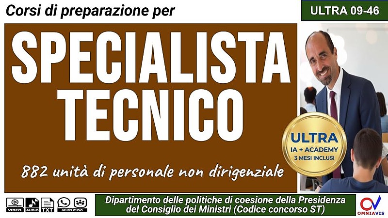 Specialista tecnico (882 posti Presidenza del Consiglio) (ULTRA)