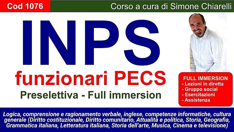 INPS funzionari PECS - Preselettiva (Full immersion)