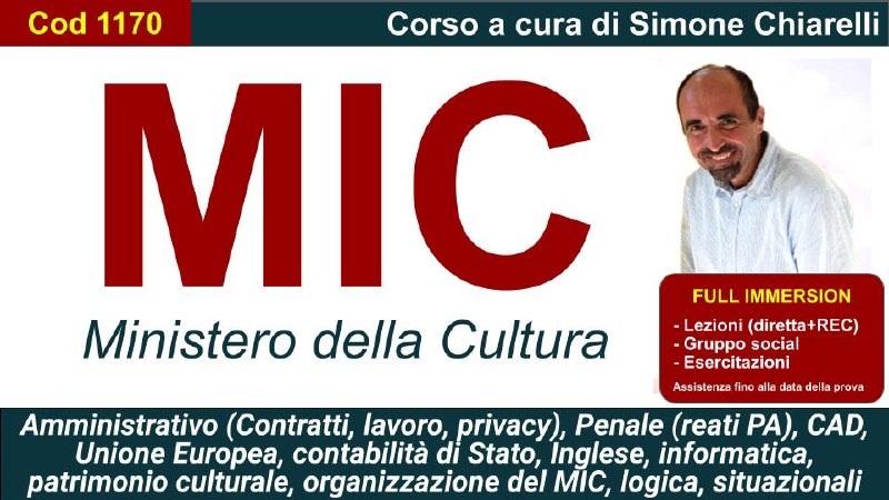 Cod1170 - MIC Ministero della Cultura (Full immersion)