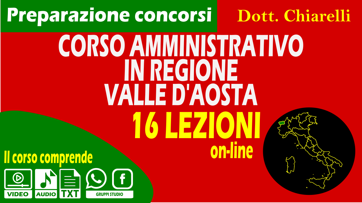 Corso concorsi per amministrativo in Valle d'Aosta