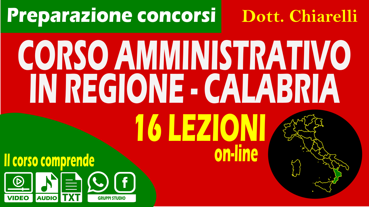 Corso concorsi per amministrativo in Calabria