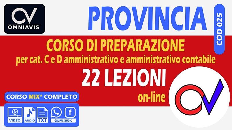 Provincia - corso di formazione (Cat. C e D  amministrativo e contabile)
