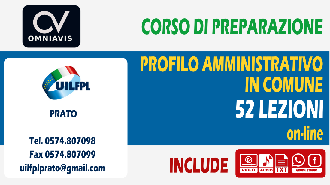 UILFPL - Corso di preparazione Profilo amministrativo in Comune